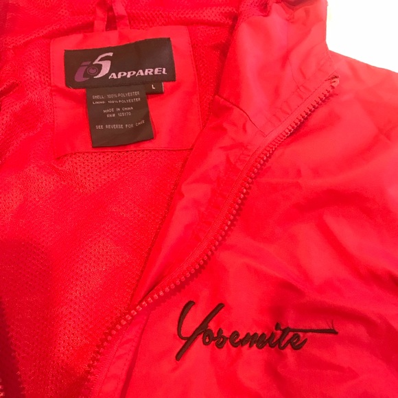Red Hooded Yosemite Raincoat - Picture 2 of 3